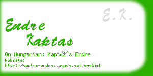 endre kaptas business card